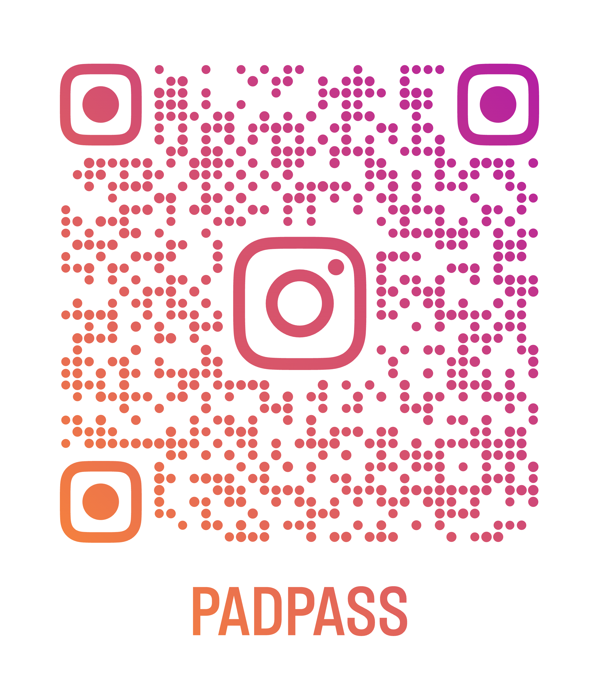 QR code linking to PadPass on Instagram
